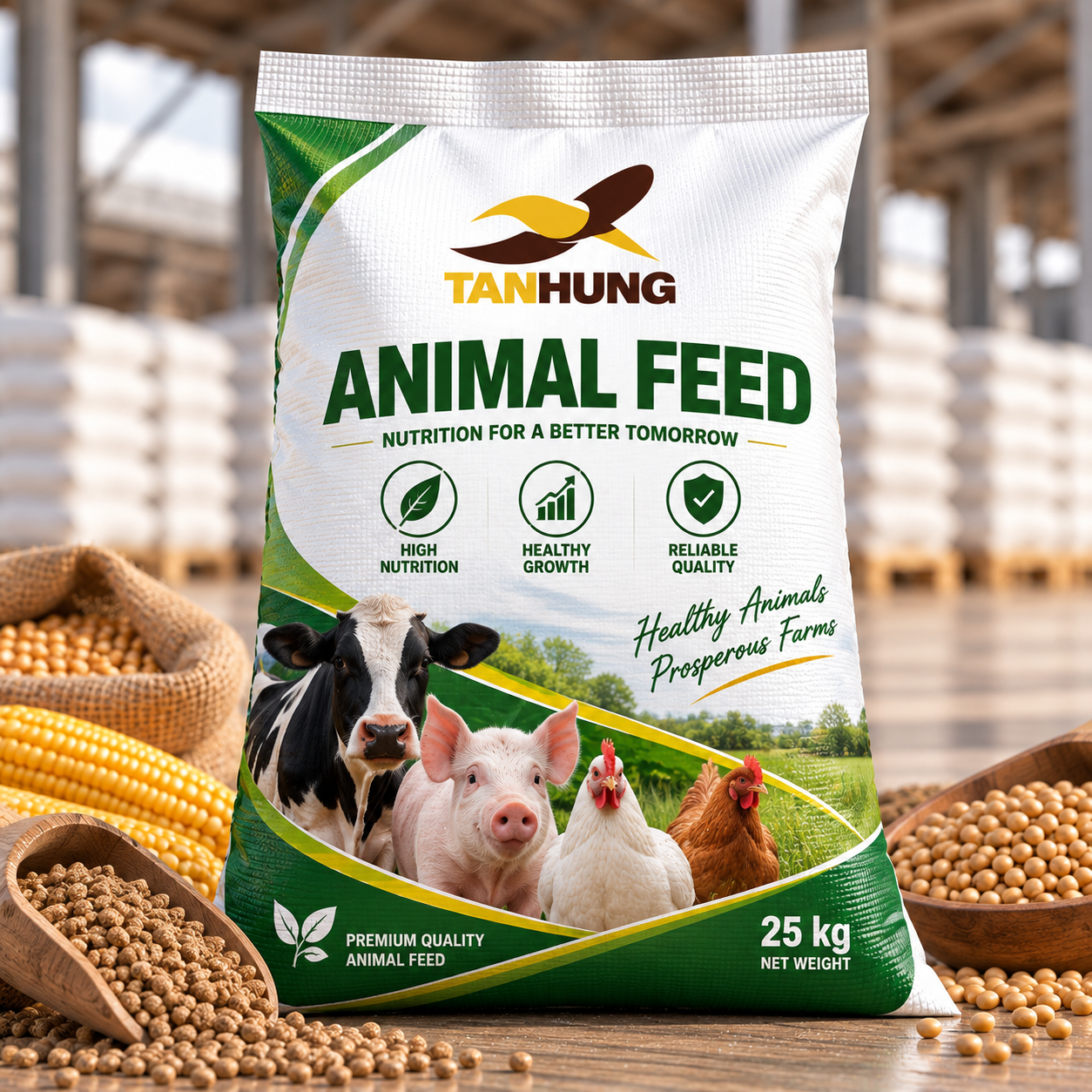 PP woven bag for animal feed